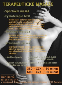 Sportovní masáž, Dornova metoda, Fyzioterapie MFK, Breussova masáž a spousty dalších